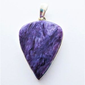Charoite Purple Gemstone Sterling Silver Pendant EE Designs